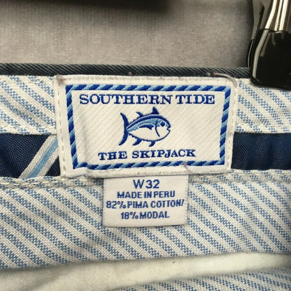 Southern Tide Skipjack‎ Mens Shorts 32 Blue Flat Front Pockets Cotton Modal